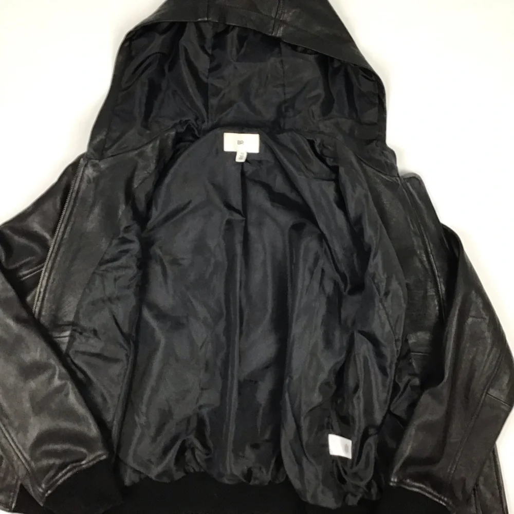 Hooded buttery leather zip up jacket - Picture 10 of 10